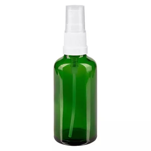 Apoteksflaska grön 50ml spray topp vit Apoteksflaska grön 50ml spray topp vit