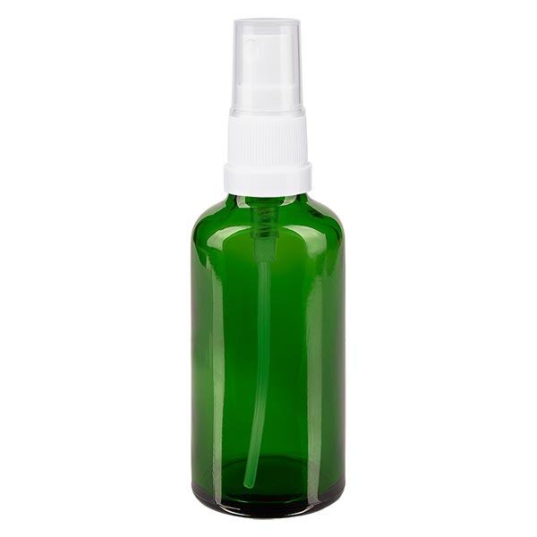 Apoteksflaska grön 50ml spray topp vit Apoteksflaska grön 50ml spray topp vit