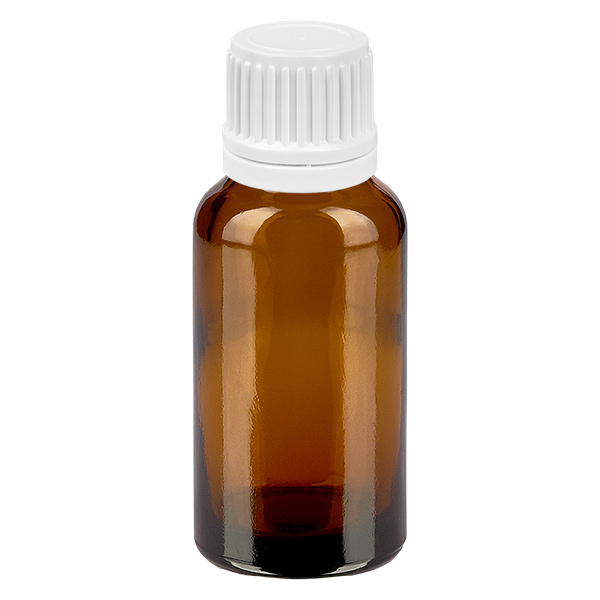 20 ml flaska 11mm skruvkork vit med säkerhetsförslutning BrownLine UT18/20