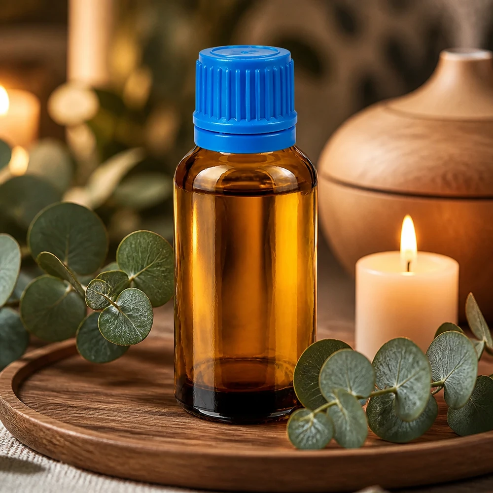 30 ml kompakt glasflaska med barnsäkert lock, idealisk för aromaterapi och kosmetika