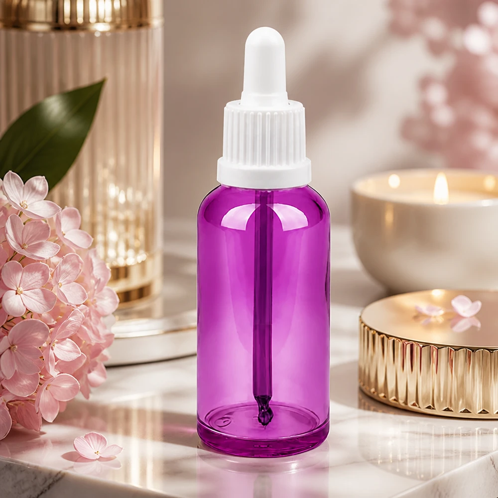 50ml pipettflaska vit Originality skruvkork PurpleLine UT18/50 50 ml pipettflaska av högkvalitativ plast med elegant lila look för professionell användning