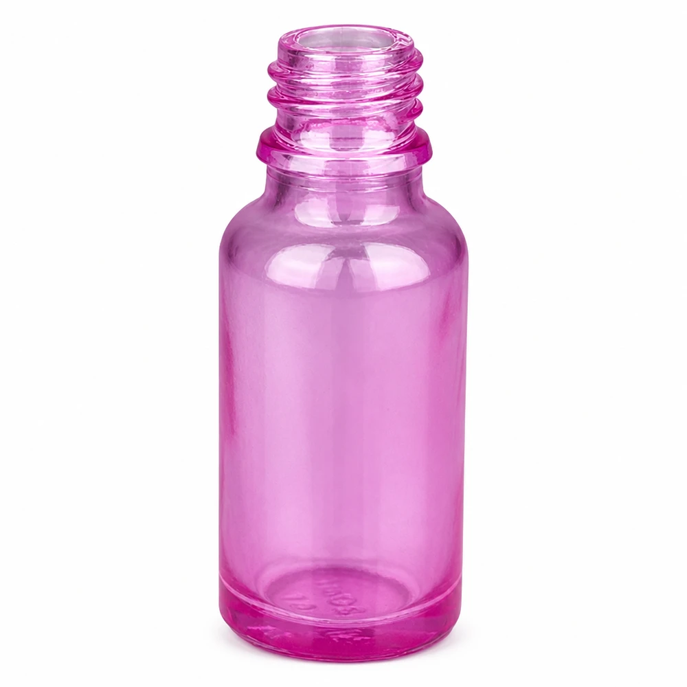 20ml nässprayflaska vit/transparent standard PurpleLine. UT18/20 Violett 20 ml glasflaska med gänga för nässprayapplikationer i kompakt storlek