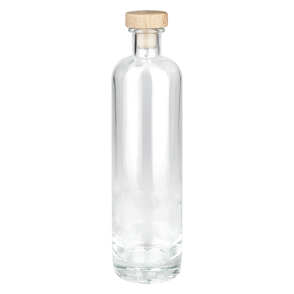 500 ml glasflaska Eleganz med kork med trähandtag UNiTWIST®