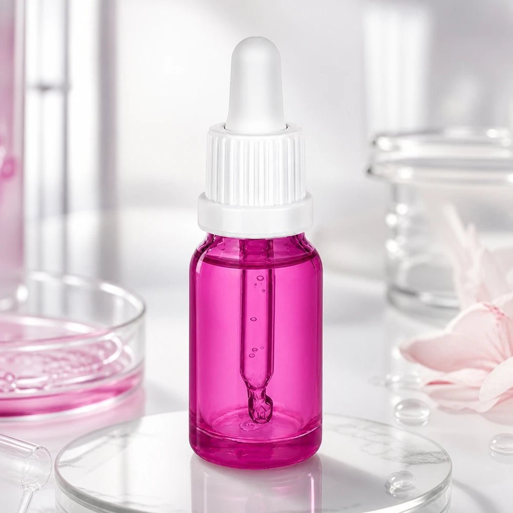 10ml pipettflaska vit Originality skruvkork PurpleLine UT18/10 Högkvalitativ glasflaska 10ml med pipetttillsats OV PurpleLine UT18/10 för kosmetika