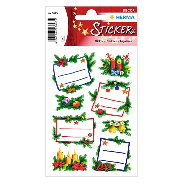Klistermärke "Granarrangemang" (16 klistermärken med glitter) Klistermärke "Granarrangemang" (16 klistermärken med glitter)