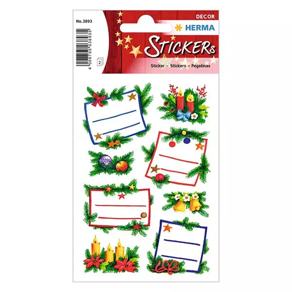 Klistermärke "Granarrangemang" (16 klistermärken med glitter) Klistermärke "Granarrangemang" (16 klistermärken med glitter)