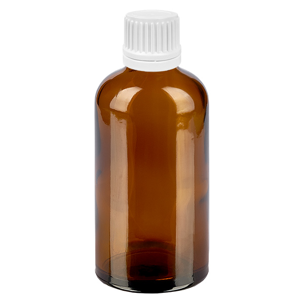 100ml Droppflaska 0.7mm vit med säkerhetsförslutning BrownLine UT18/100