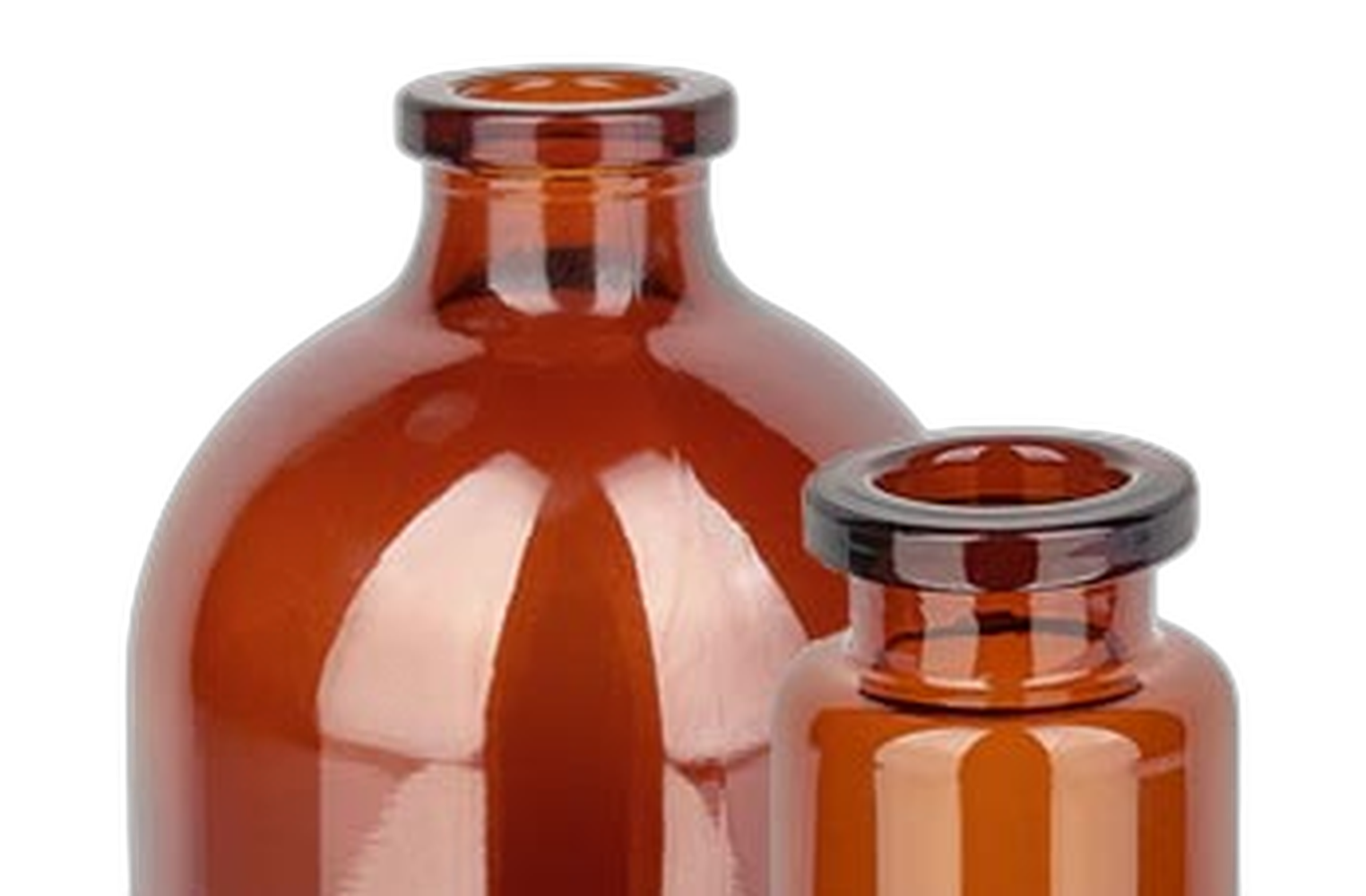Injektionsflaskor i brunt glas, 5 till 100 ml