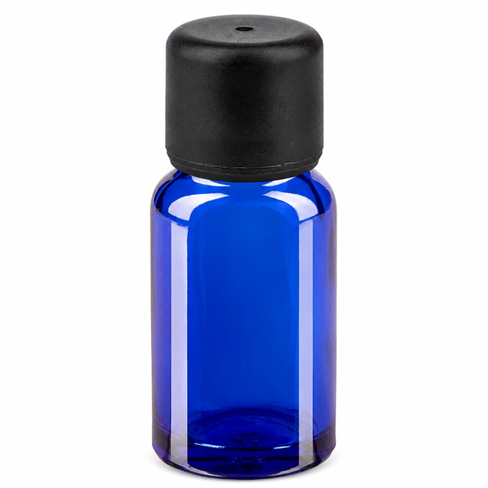10ml flaska 11mm skruvkork svart säkerhetslock BlueLine UT18/10