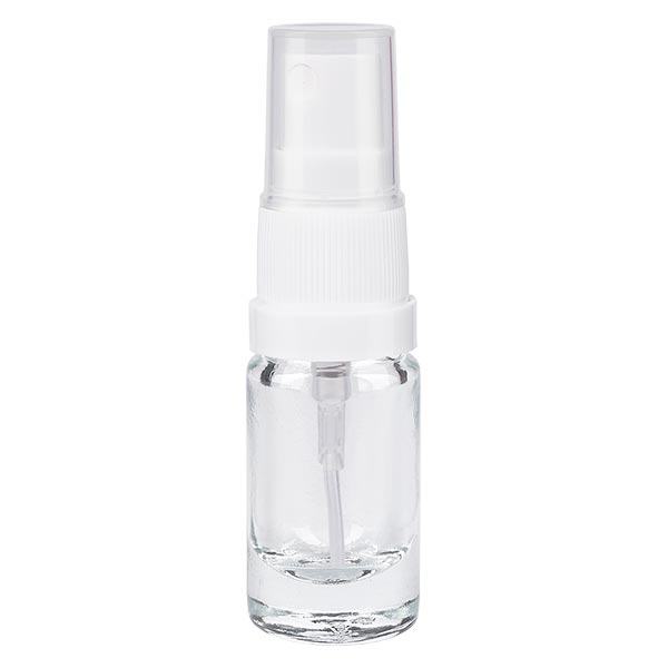 Apoteksflaska klar 5ml sprayfäste vit