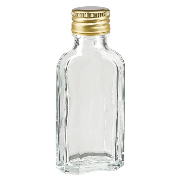 50 ml Meplat klar med aluminiumlock guld PP22 50 ml Meplat klar med aluminiumlock guld PP22