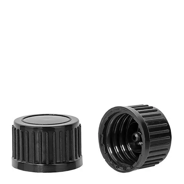 Skruvlock svart 18 mm standard