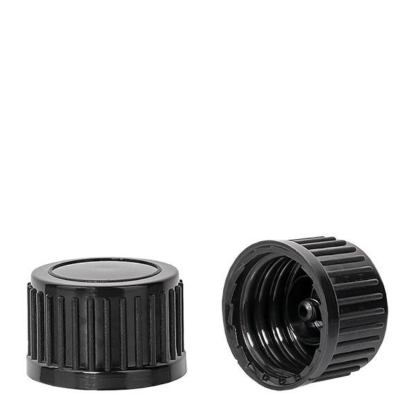 Skruvlock svart 18 mm standard