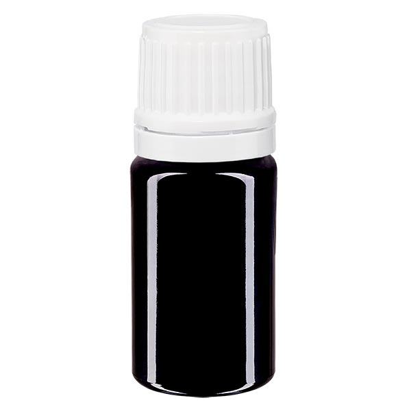 Apoteksflaska violett 5ml droppflaska 1,2mm vit barnsäker förslutning Apoteksflaska violett 5ml droppflaska 1,2mm vit barnsäker förslutning
