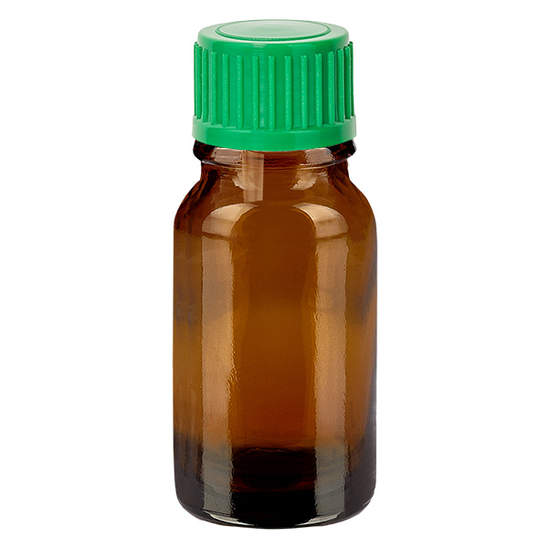 10 ml Droppflaska 0,8 mm grön med standardlock BrownLine UT18/10