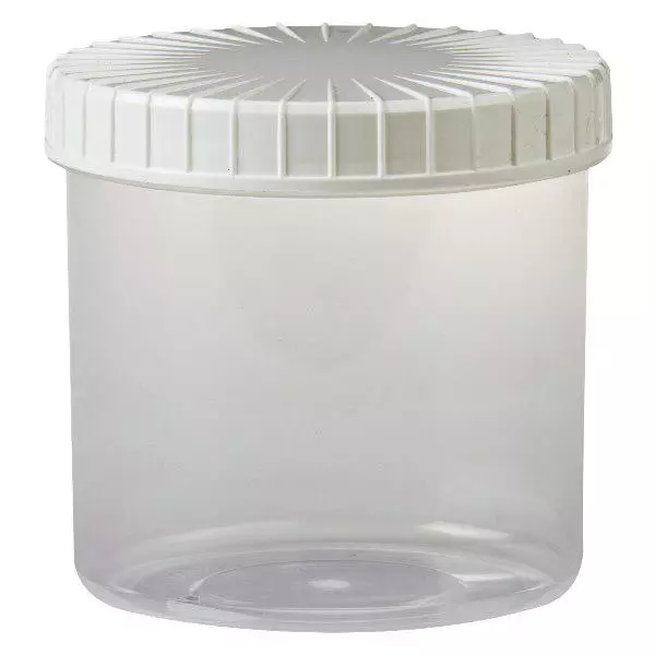 Transparent burk med skruvlock 375 ml med räfflad tätning Transparent burk med skruvlock 375 ml med räfflad tätning