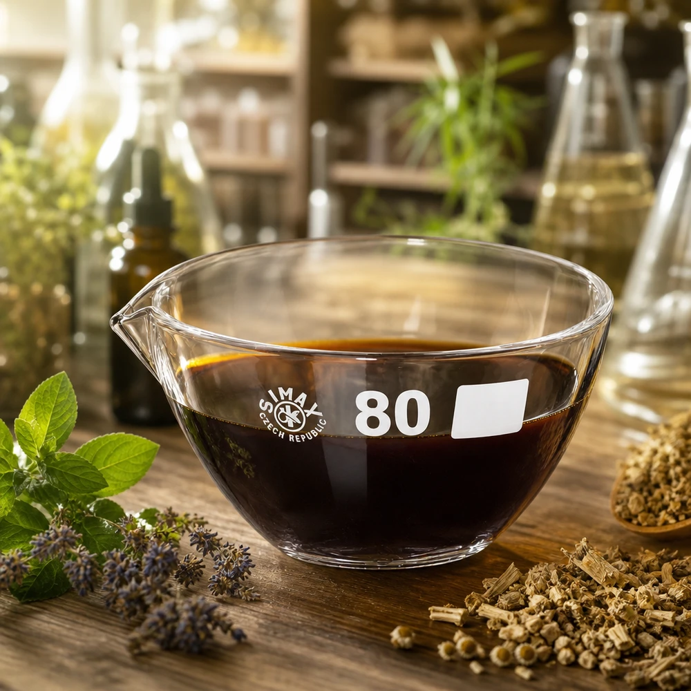 90ml indunstningsskål med pip av borosilikat ø80mm Professionell 90 ml laboratorieskål av transparent borosilikat med sidoutlopp för kemiskt arbete