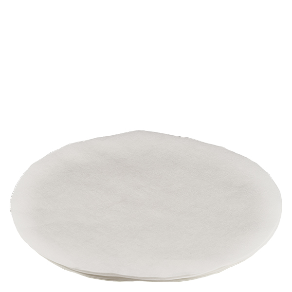 1 ark filterpapper för glastrattar med Ø 30 mm. Runt filter, för vikning (Ø70 mm)