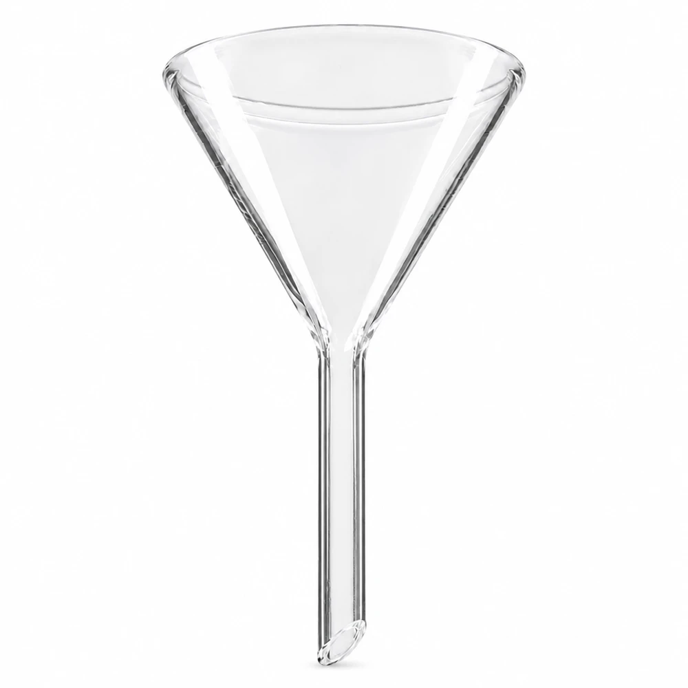 Glastratt 50 mm i diameter tillverkad av soda-lime-glas med 60 graders vinkel och kort stil