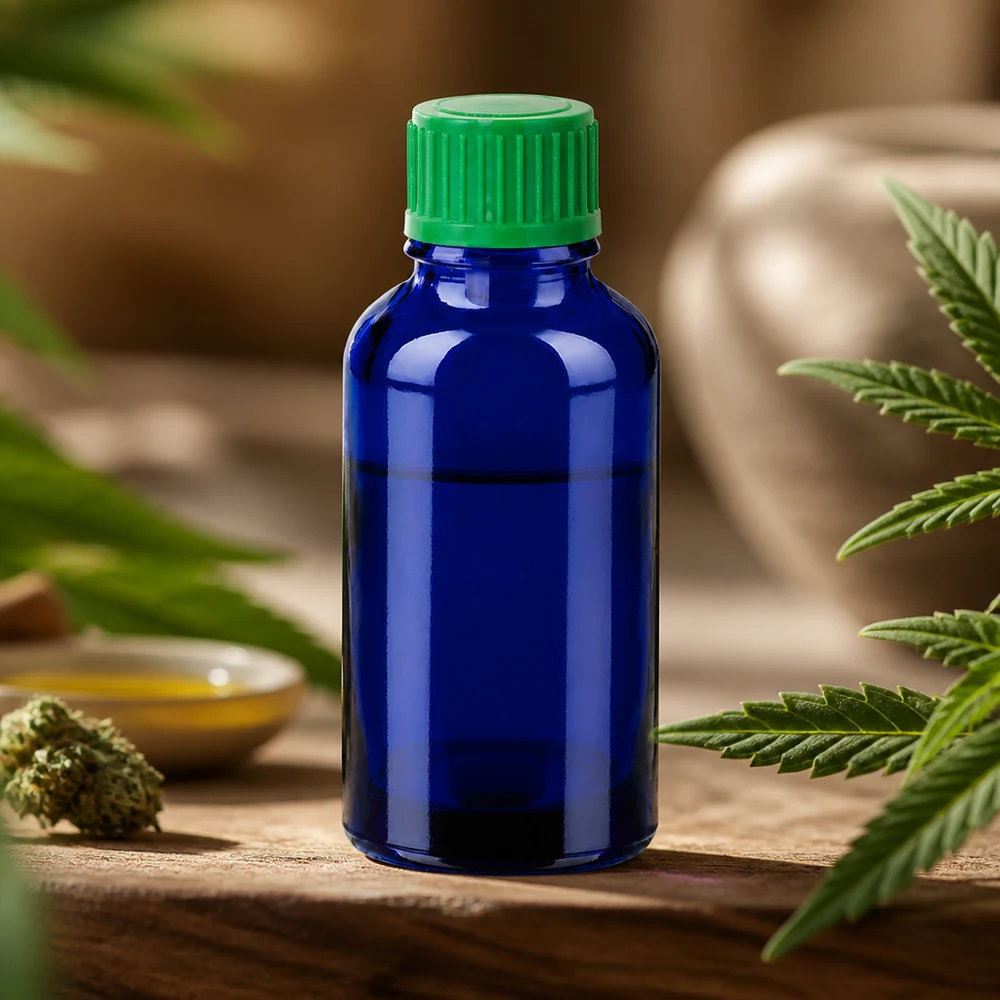 Kompakt 30 ml droppflaska STD BlueLine för aromaterapitillämpningar och naturkosmetika