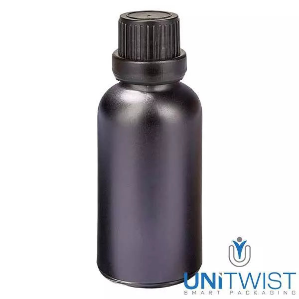 30ml Droppflaska 2mm med manipulationsskydd SvartL. UT18/30 30ml Droppflaska 2mm med manipulationsskydd SvartL. UT18/30