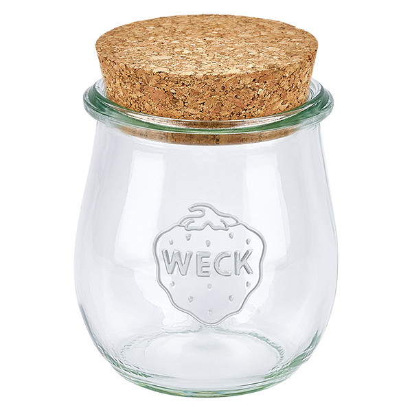 220ml tulpanburk WECK RR60 med kork natur