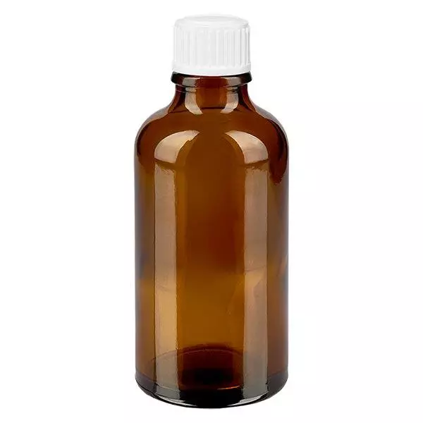 Apoteksflaska brun 50ml skruvlock vit globules standard Apoteksflaska brun 50ml skruvlock vit globules standard