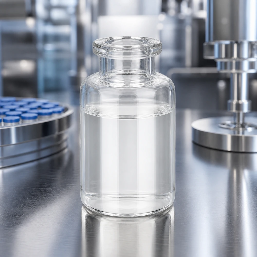 Injektionsflaska klart glas 20ml Durchsichtige Pharmaverpackung 20ml Injektionsflasche mit charakteristischem Taillenhals aus Klarglas