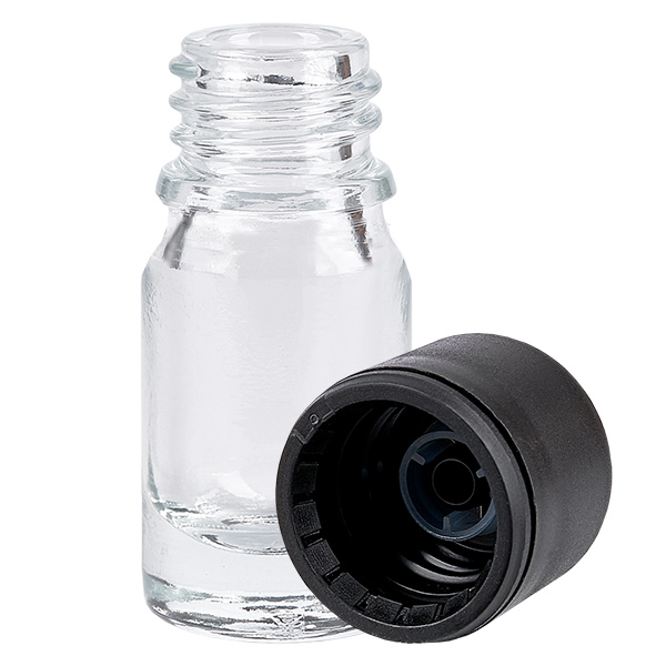 5ml flaska 6mm skruvkork svart standard ClearLine UT18/5 5ml flaska 6mm skruvkork svart standard ClearLine UT18/5