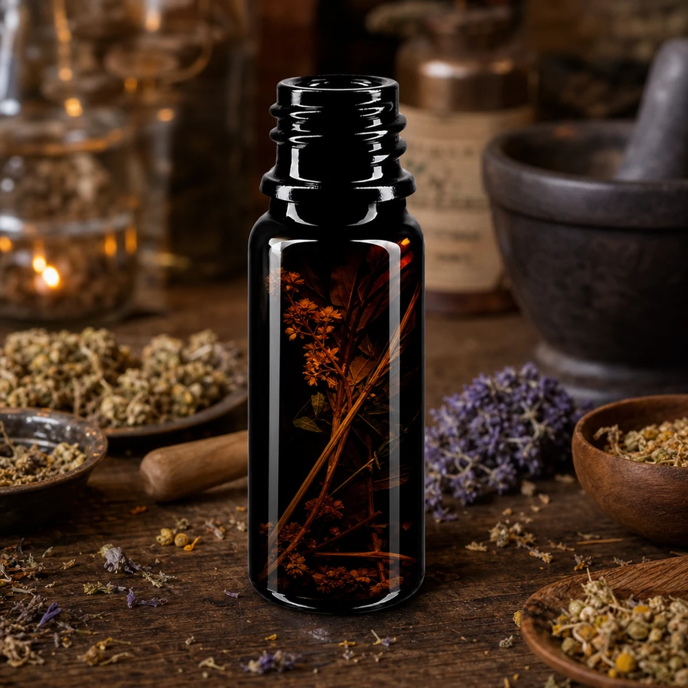 Violett glasflaska 10ml DIN 18 (Mironglas) Elegant Mironglasflaska 10ml DIN 18 i mörk violett för professionell aromaterapi