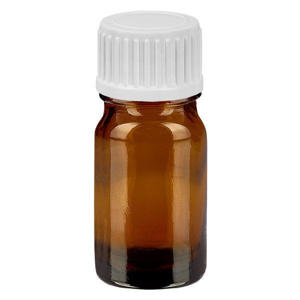 5ml Droppflaska 0.9mm vit standardförslutning BrownLine UT18/5