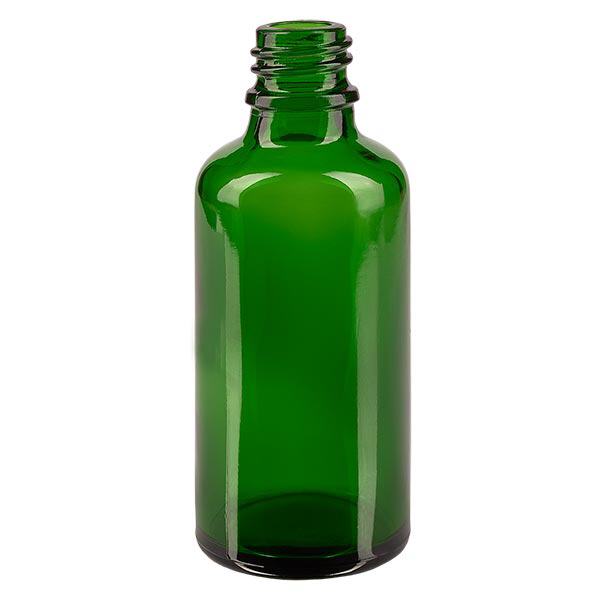 Droppflaska 50ml DIN 18 hällring grönt glas Droppflaska 50ml DIN 18 hällring grönt glas