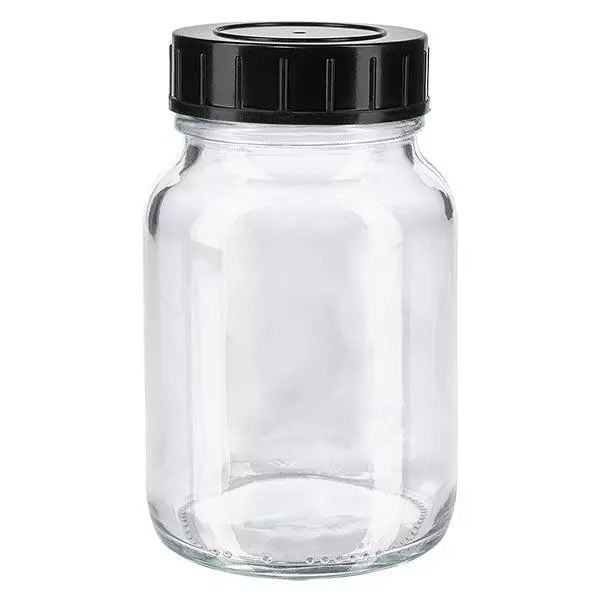 250ml bredhalsad flaska klarglas med skruvkork 250ml bredhalsad flaska klarglas med skruvkork