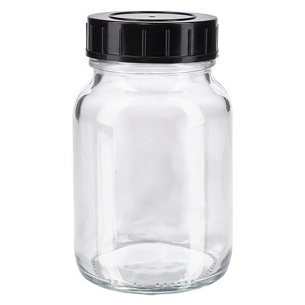 250ml bredhalsad flaska klarglas med skruvkork 250ml bredhalsad flaska klarglas med skruvkork