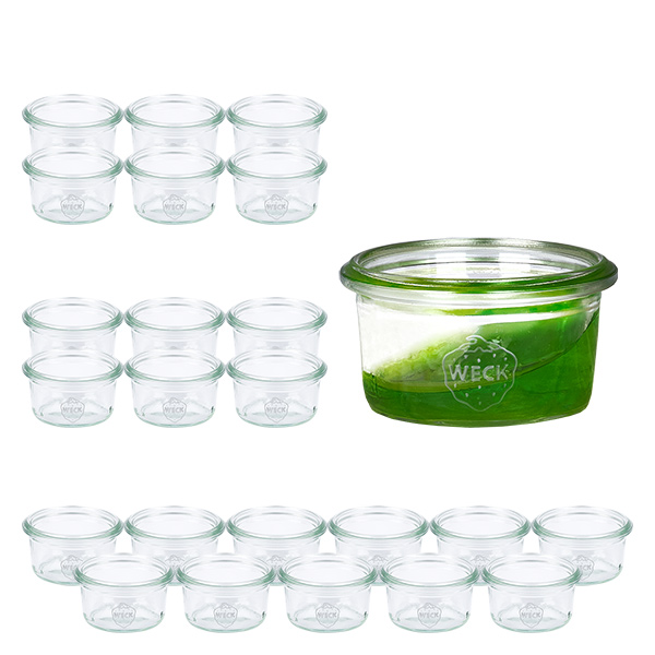 Set med 24 Weck-burkar för delikatesser på 50 ml