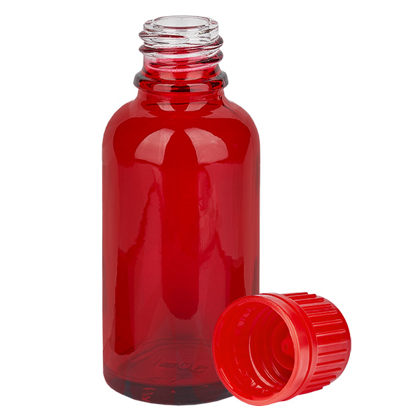 30ml flaska 11mm skruvkork röd sabotagesäker kapsyl RedLine UT18/30 30ml flaska 11mm skruvkork röd sabotagesäker kapsyl RedLine UT18/30