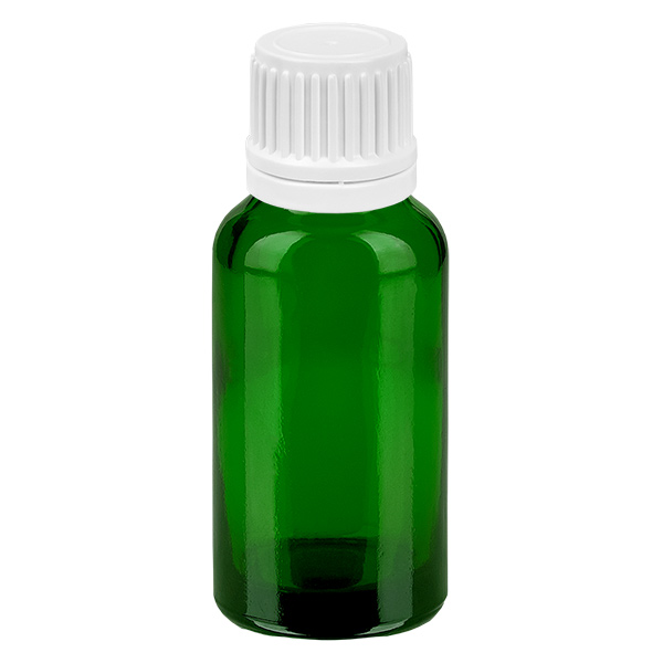 20 ml flaska 11mm skruvkork vit med sabotageskydd GreenLine UT18/20