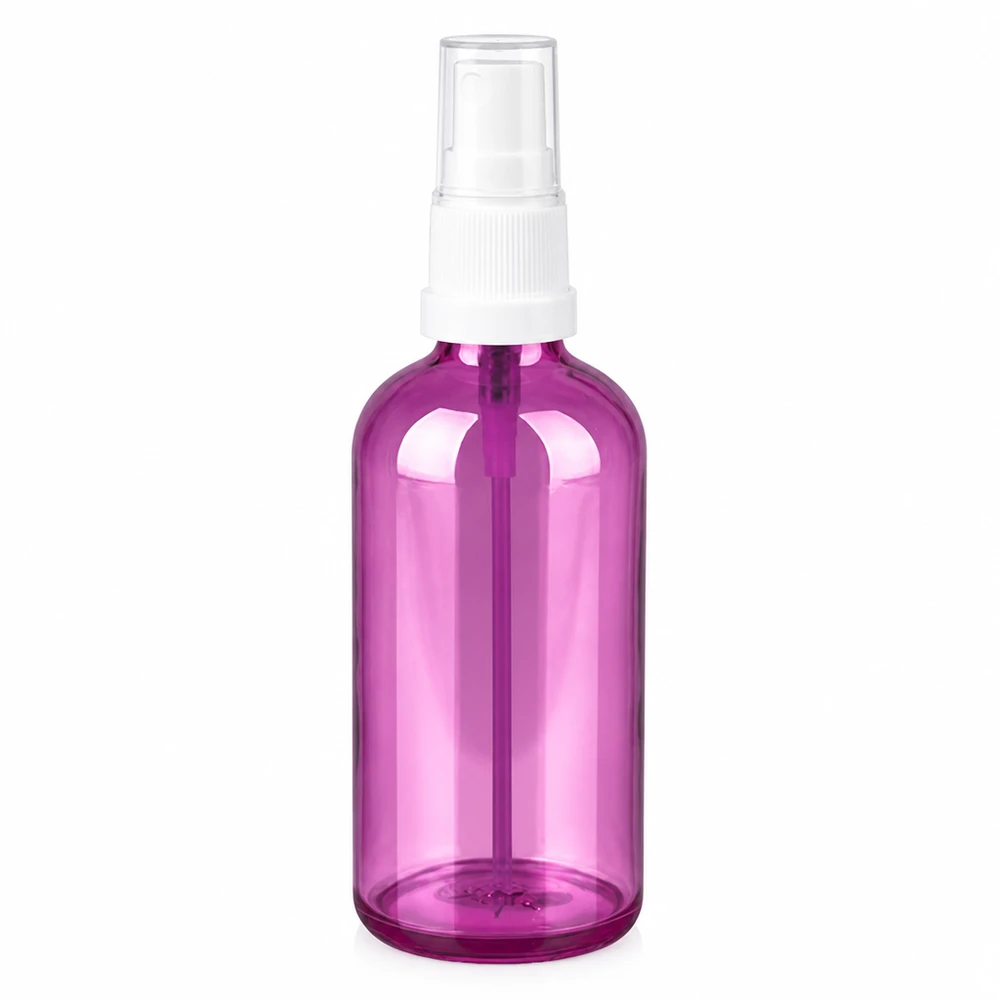100ml sprayflaska vit/transparent Standard PurpleLine UT18/100 100 ml sprayflaska lila transparent med vit förångare för kosmetika och vårdprodukter