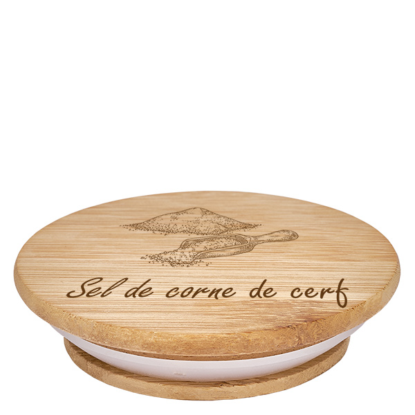 Couvercle en bois "Sel de corne de cerf" för WECK RR60 Couvercle en bois "Sel de corne de cerf" för WECK RR60