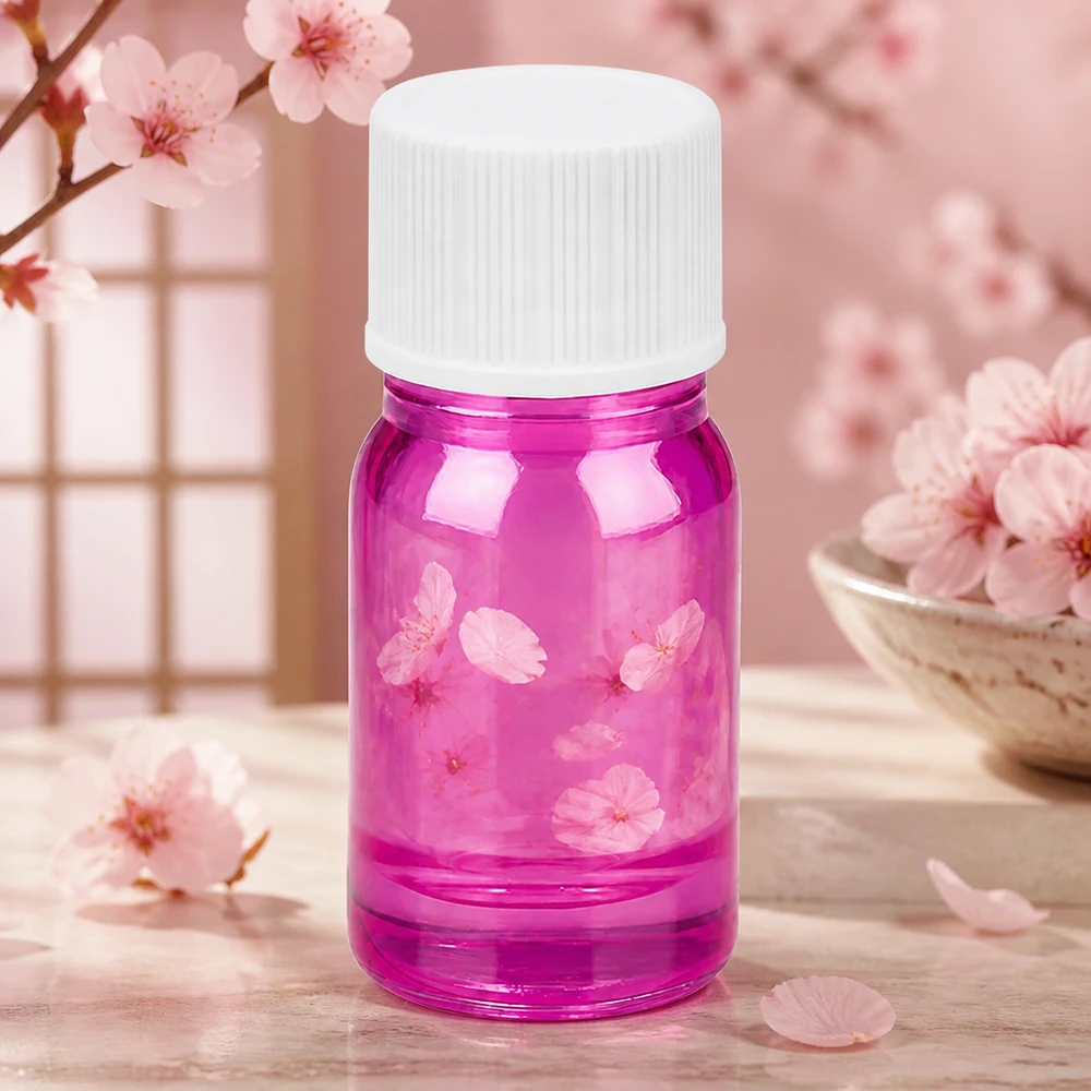5 ml violett glasflaska med 11 mm gängad hals och vitt standardlock för professionellt bruk
