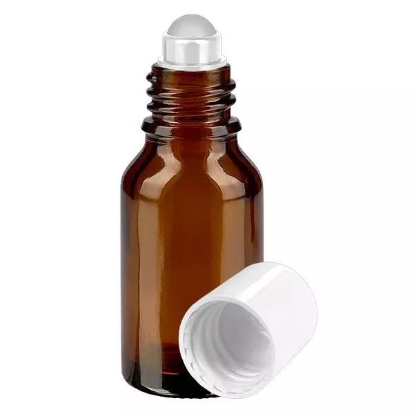 Apoteksflaska brun 30ml roll-on lock vit Apoteksflaska brun 30ml roll-on lock vit