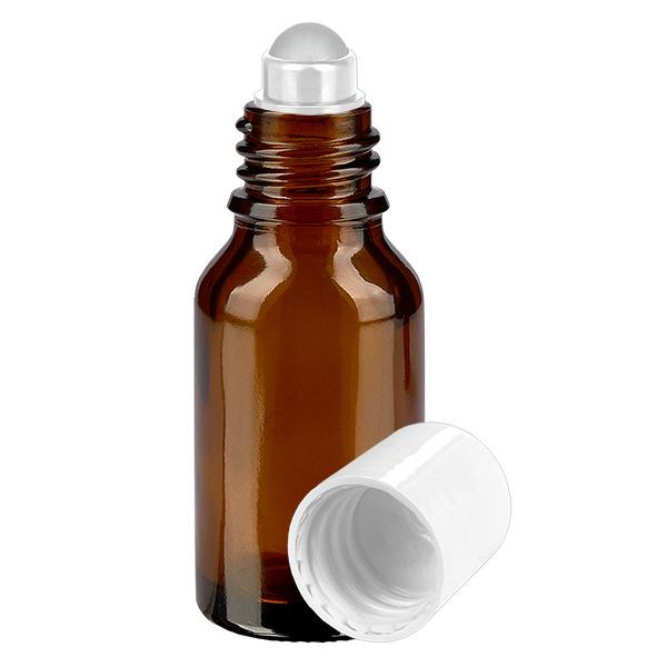 Apoteksflaska brun 30ml roll-on lock vit Apoteksflaska brun 30ml roll-on lock vit