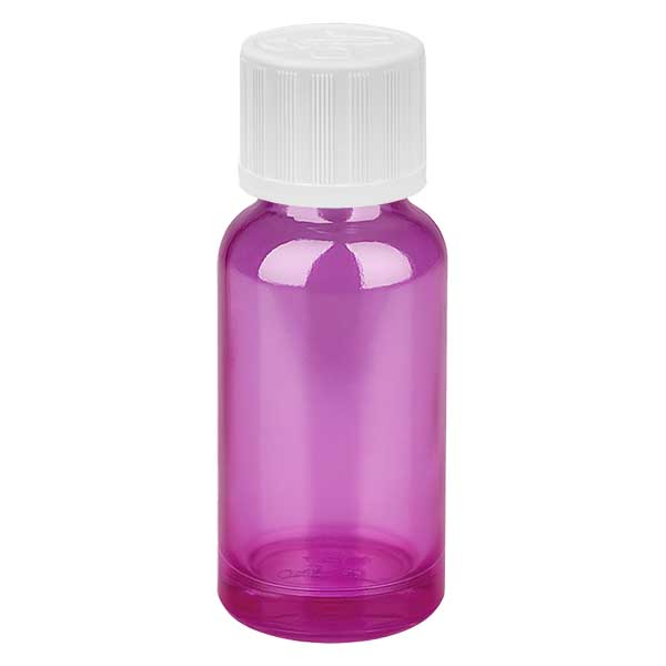 20 ml droppflaska 1,2 mm vit standard barnsäker PurpleLine.UT18/20
