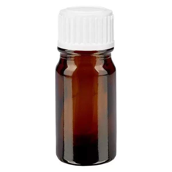 Apoteksflaska brun 5ml droppflaska vit 0,8mm standard Apoteksflaska brun 5ml droppflaska vit 0,8mm standard