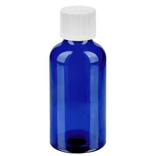 50ml flaska 11mm skruvkork vit standard med sabotageskydd BlueLine UT18/50