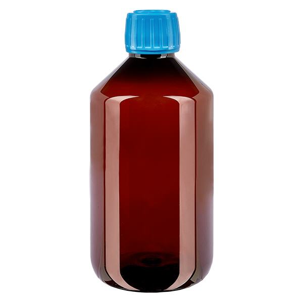 PET-flaska 500ml med blått säkerhetslock PET-flaska 500ml med blått säkerhetslock