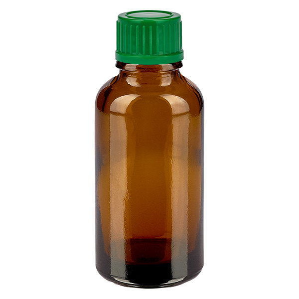 30 ml flaska 11 mm skruvkork grön Standard BrownLine UT18/30