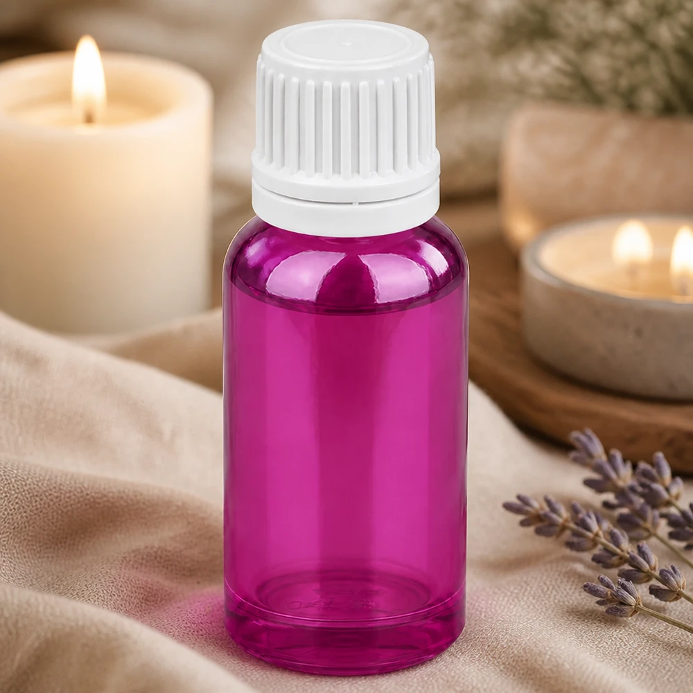 20ml droppflaska 0,7mm vit Originality skruvkork PurpleLine UT18/20 20 ml droppflaska tillverkad av högkvalitativ plast i Purple-Line-design med vit dropplock