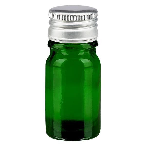 5ml flaska 11mm skruvkork Alu-Silver Standard GreenL. UT18/5