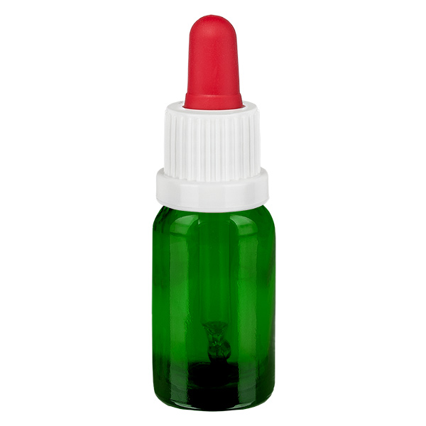 10 ml pipettflaska vit/röd med säkerhetsförslutning GreenL. UT18/10